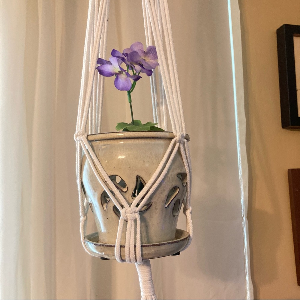 Macrame Plant Hanger Boho Home Decor 40” L